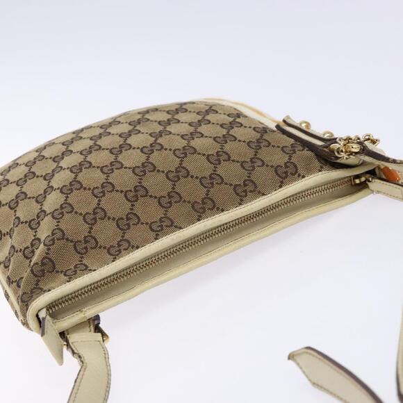 GUCCI GG Canvas Sherry Line Shoulder Bag Beige Gold - Picture 6 of 16